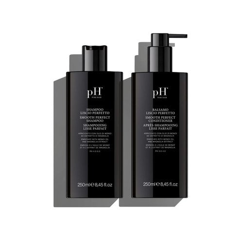 pH PURE HAIR Smoothing Duo - Anti-Frizz Shampoo and Conditioner Set - Sulfate-Free Hydrating Shampoo Conditioner for Dry Hair & Curly Hair - Soft, Healthy, Manageable Locks - 8.45 oz each