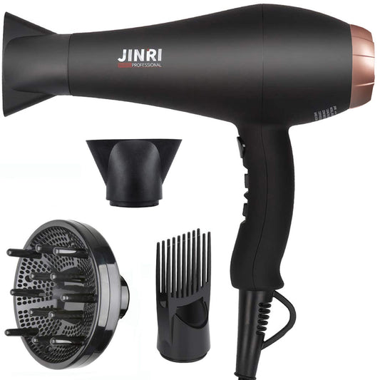 Hair Dryer 1875W, Negative Ionic Fast Dry Low Noise Blow Dryer, Professional Salon Hair Dryers with Diffuser, Concentrator, Styling Pik, 2 Speed and 3 Heat Settings