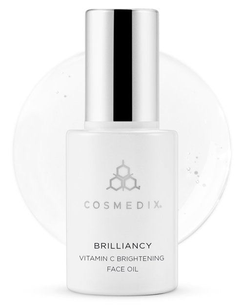 COSMEDIX Brilliancy Vitamin C Brightening Face Oil for Women & Men - Hydrating Facial Oil for Dark Spots & Uneven Skin Tone - Ultra-Nourishing Facial Skin Care Products, Moisturized & Natural Glow