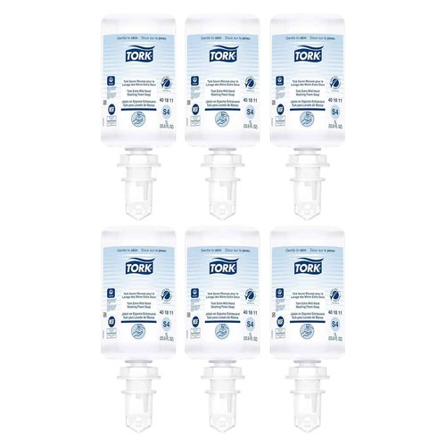 Tork Extra Mild Hand Washing Foam Soap S4, No Fragrance Added, 6 x 1L, 401811 (formerly 401211)
