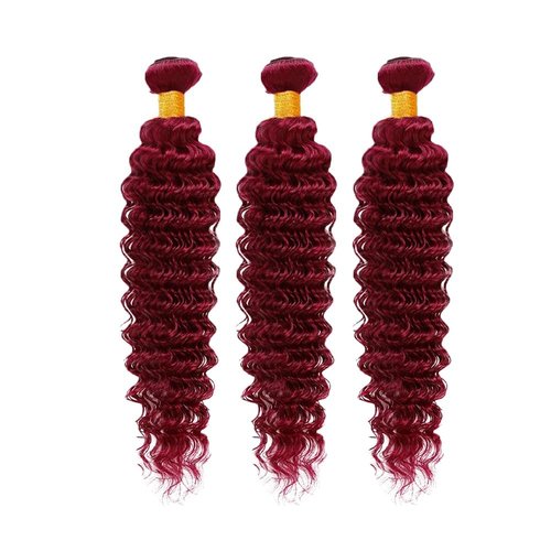 Condescension Bundles Human Hair 16 18 20" inch Burgundy 99J Deep Wave Human Hair Bundles Wine Red Burgundy Unprocessed Quick Weave for Black Women