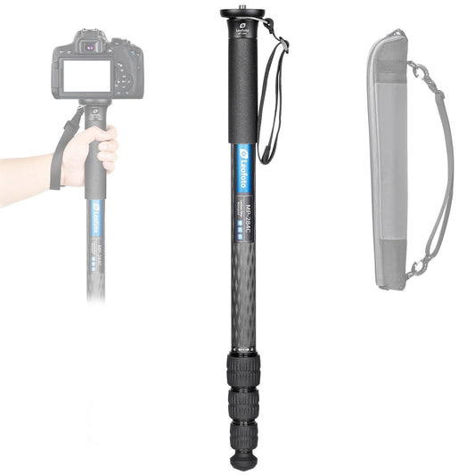 65" Lightweight Travel Carbon Fiber Monopod, 4 Section Professional Video Monopod with Wrist Strap for DSLR Mirrorless Camera, Max Load 18kg/39.68lb