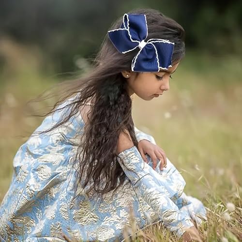 12PCS 5 Inch Hair Bows for Girls Alligator Clips Grosgrain Ribbon Unicorn Rainbow Big Bows Clips Hair Barrettes Accessories for Little Girls Kids Toddlers Teens