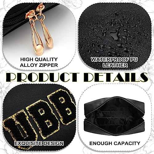 Pinkunn 2 Pcs Wifey Hubby Makeup Bag Bride Patch Cosmetic Bag Mrs Travel Toiletry Purse White Letter PU Leather Waterproof Pouch Wedding Bridal Shower Honeymoon Gift for Women Party Organizer