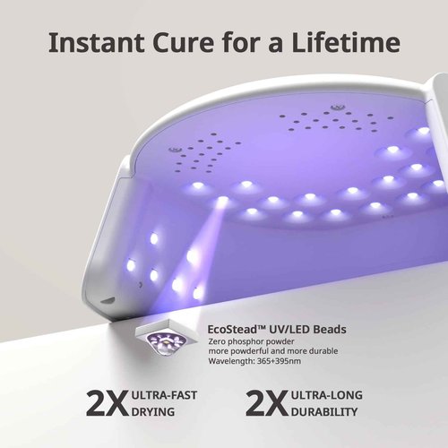 BTArtboxnails XCuringPRO Nail Lamp - Globally Certified Nail Dryer, Ecostead UV LED Beads Instant Cure Nail Light with 4 Timer, Smart Sensor, LCD Display for Curing Gel Nail Polish