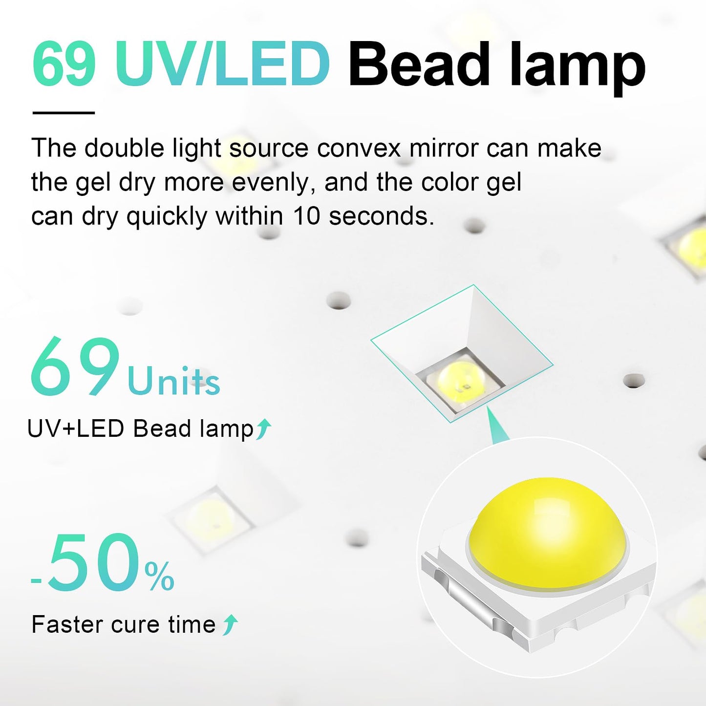 L'UGX Professional Nail Curing Lamp for Gel Polish Dryer 72W LED UV Nail Lights with Arm Rest Pillow & Retractable Tray,Perfect for Manicure & Pedicure at Salon & Home