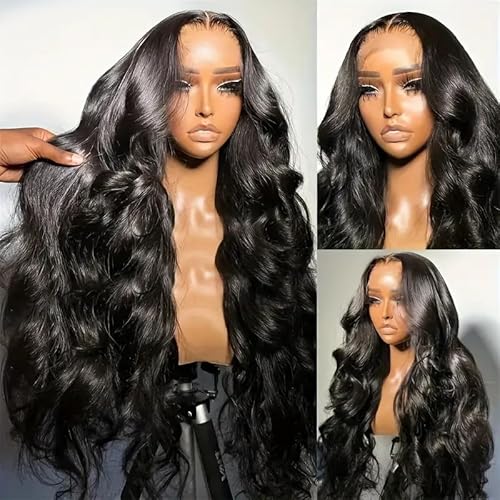 13x6 Body Wave Lace Front Wigs Human Hair Pre Plucked 250% Density HD Transparent Lace Frontal Wigs Human Hair for Women 12A Glueless Wigs with Baby Hair (250% density 13x6 Body wig, 24 Inch)