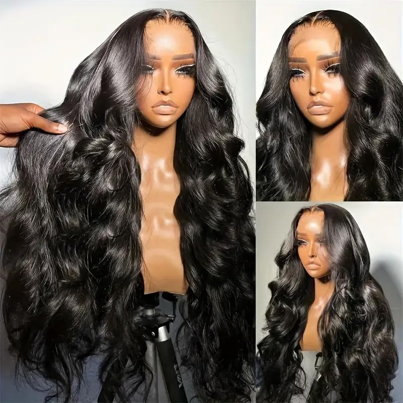 13x6 Body Wave Lace Front Wigs Human Hair Pre Plucked 250% Density HD Transparent Lace Frontal Wigs Human Hair for Women 12A Glueless Wigs with Baby Hair (250% density 13x6 Body wig, 24 Inch)