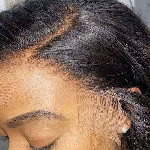 Savasana 13x4 Lace Frontal HD Human Hair Body Wave Pre Plucked with Baby Hair for Black Women Skin Like Brazilian Virgin Natural Black 18 Inch