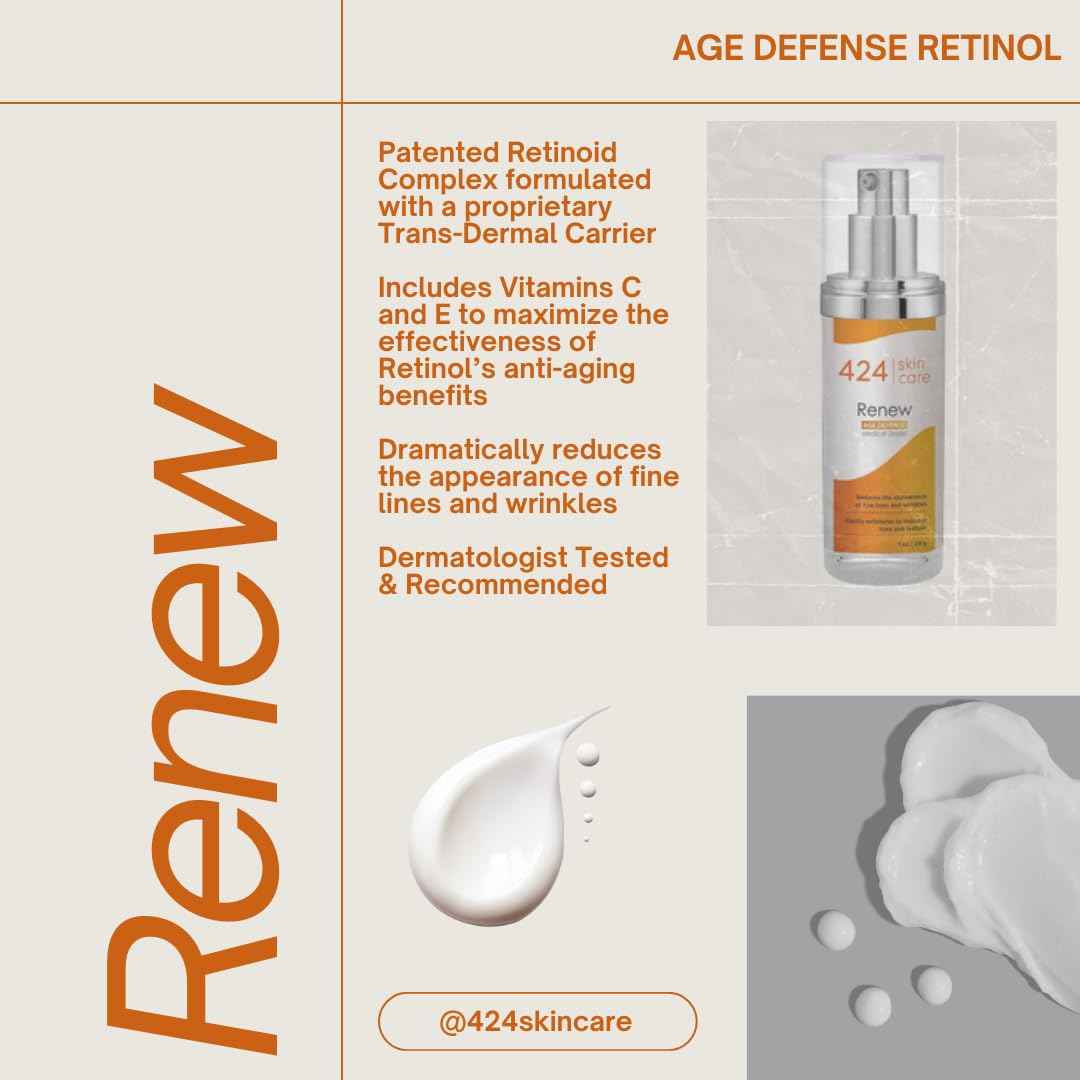424 Skin Care Renew Age Defense - 1oz - Dermatologist Tested & Recommended - Clinically Proven Formula