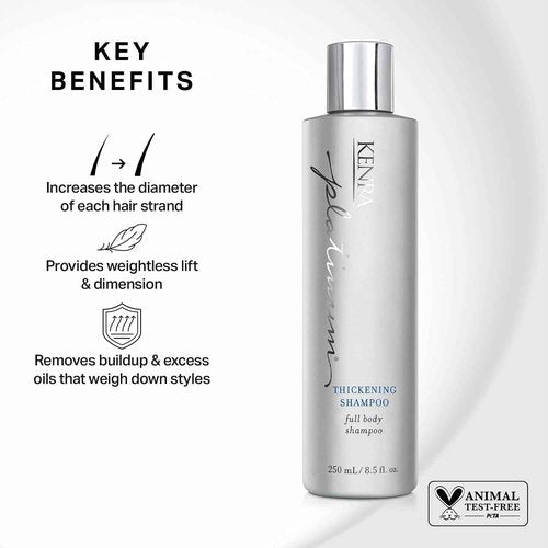 Kenra Platinum Thickening Shampoo/Conditioner | Provides Nourishment & Delivers Shine | Increases Thickness & Volume | Body & Fullness | Protects Against Humidity | All Hair Types | 31.5 fl. Oz (Set)