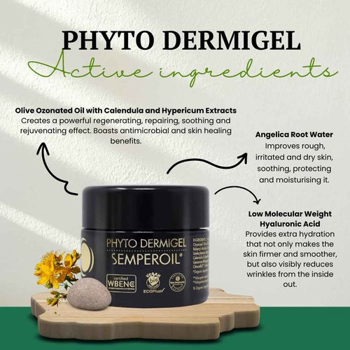 OZOLABS | Phyto Dermigel Day and Night Face Cream | With the benefits of Ozonated Olive Oil with Calendula and Hypericum Extracts| ISO 9001 | 30 ml