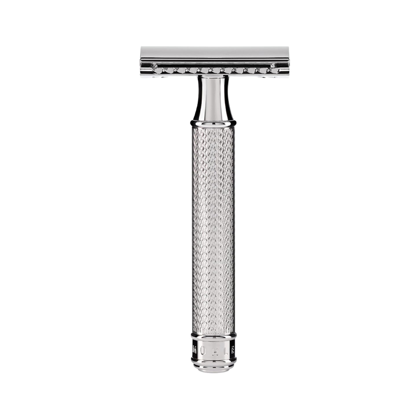 MÜHLE EDITION Chrome 2-Piece Shaving Set - Classic Closed Comb R89 Safety Razor & Razor Stand – Safety Razor Kit for Men, Shaving Razor, Straight Razor Shaving Kit for Men