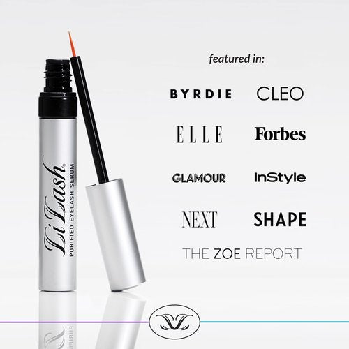 LiLash Purified Eyelash Serum to Grow Longer & Fuller-Looking Lashes - Eyelash Growth Enhancer, Safe for Use with Contacts, Lash Extensions, Sensitive Eyes - Vegan & Cruelty-free (2mL, 90-Day Supply)