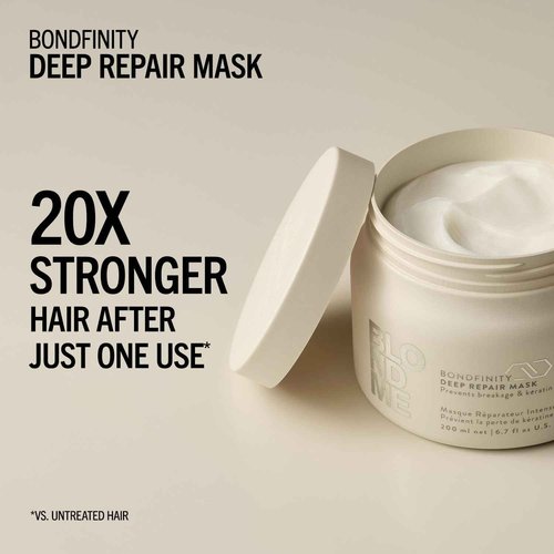 BlondMe Bondfinity Deep Repair Mask for Blonde Hair, 16.9 Fl Oz | Intensive Hair Treatment | Strengthens, Repairs, & Prevents Breakage|For Blonde, Lightened, & Grey Hair