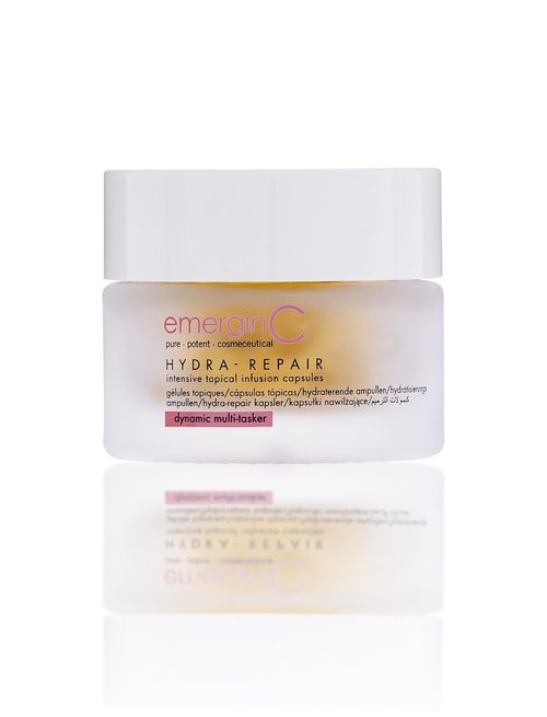 emerginC Hydra-Repair Intensive Topical Infusion Capsules - Moisturizing Face Serum Caps with Vitamin E + Ceramides for Dry Skin - Helps to Hydrate + Visibly Improve Skin Texture + Tone (40 Capsules)