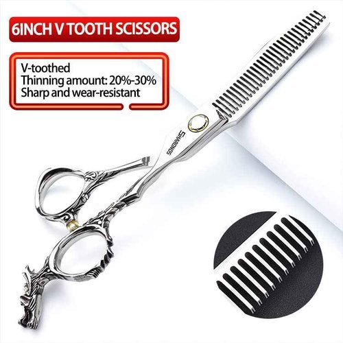 Sharonds 6/7 inch Professional Hair Cutting Scissors Set Hair Cutting Scissors Thinning Teeth Shears Set,Sliver Scissors,Barber,Salon,Hairdressing Scissors Kit,Japanese 440C Scissors (6-inch 3pc-A)