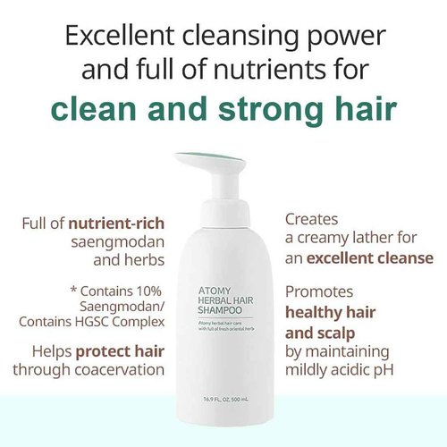 GASHINA STORY Atomy Shampoo 500ml (16.9 FL.OZ.) 2 Pack Set - Outstanding Cleansing and Rich Nourishment