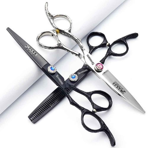 Hairdresser Professional Left-Handed Scissors Set - 6.0 Inch Hair Sparse Scissors - 440C (3pc-A)