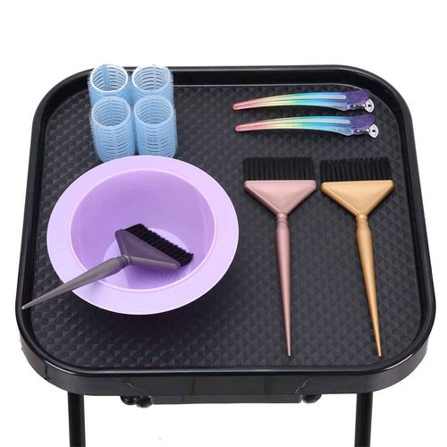 STYLANCE Salon Folding Tray, Folding Salon Rolling Tray on Wheels, Color Tray for Hair Stylist& Esthetician, Tattoo Cart, Beauty