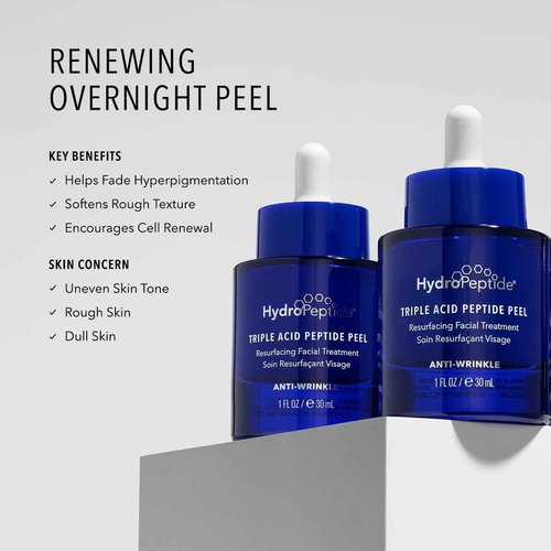 Hydropeptide Triple Acid Peptide Peel Resurfacing Peptide Exfoliation Hydroxy Treatment, 1 Ounce (packaging may vary)