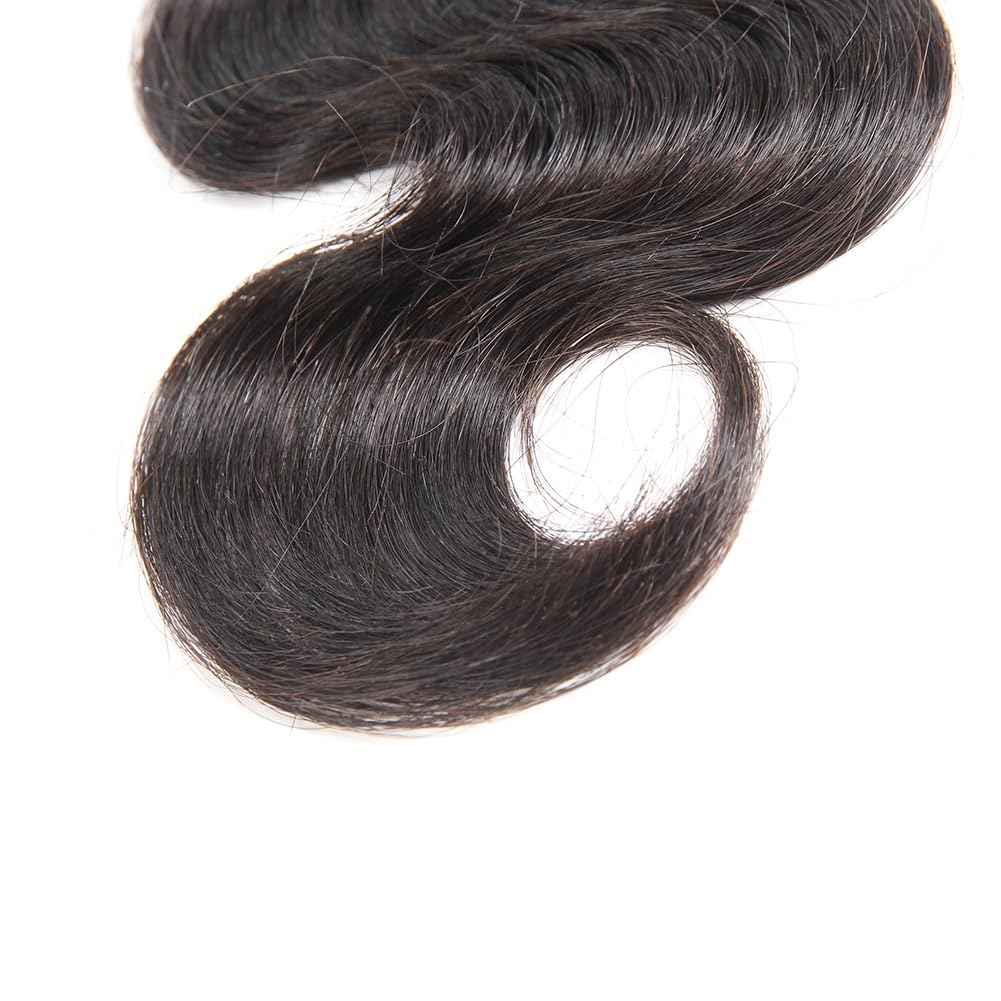 Huarisi 10A Brazilian Body Wave Human Hair Bundles, 24-26 Inch, 100% Unprocessed Virgin, 2 Bundles for Women, Natural Black, Sew-In Installation