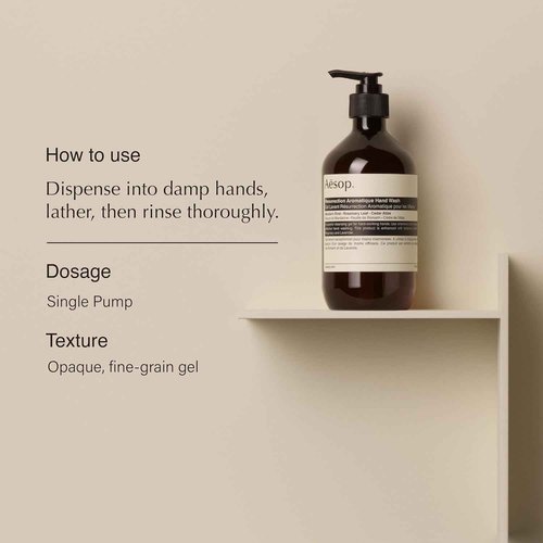 Aesop Resurrection Aromatique Hand Wash & Refill | Non-Drying Gentle Gel Hand Wash with Orange, Rosemary and Lavender Oils | 16.9oz / 500mL (Pack of 2)