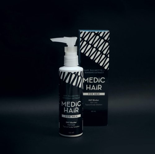 MEDIC HAIR FOR MEN 90ml, 3.04 fl oz, Contains Saw Palmetto and Ginseng Extract, DHT Blocking, Natural, Healthy Hair Growth