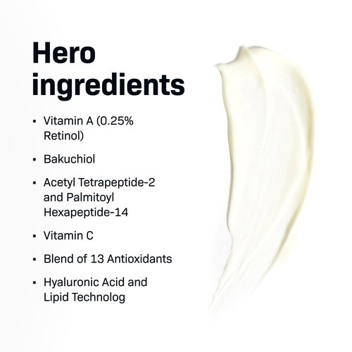 Revision Skincare D·E·J Night Face Cream®, Anti Aging Moisturizer, Antioxidant Rich with Retinol and Bakuchiol, 0.5 oz