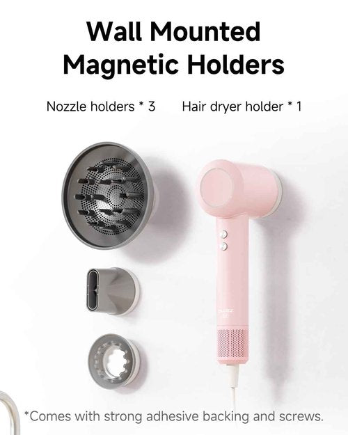PLUZZ Ionic Hair Dryer with Diffuser, Professional High-Speed Blow Dryer for Women & Men, 110,000 RPM Brushless Motor Fast Drying & Low Noise, Thermo-Control, Lightweight & Compact for Home and Travel