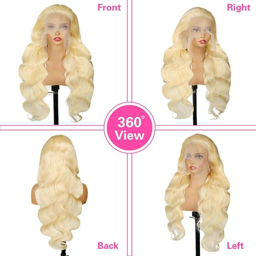Resore 613 13x6 Lace Front Wig Human Hair 200 Density Body Wave Blonde Lace Front Wigs Human Hair 28 Inch Full & Thick 613 HD Lace Frontal Wig Pre Plucked with Baby Hair for Women.