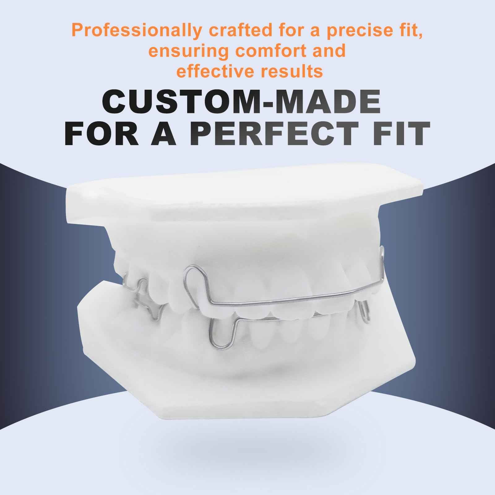 2 Hawley Retainer for Custom Teeth Retention, Custom-Fit Two Retainers for Upper and Lower Teeth - Comfortable and Durable