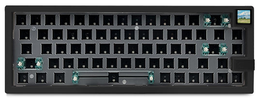 ZMX GMK67S Keyboard Barebones Kit,65% Gasket Mount Hot Swap PCB Tri-Mode BT5.0/2.4G/Type-C Wireless Mechanical Keyboard with TFT-LCD Screen VIA Programmable Custom RGB Gaming Keybaord DIY Kit (Black)