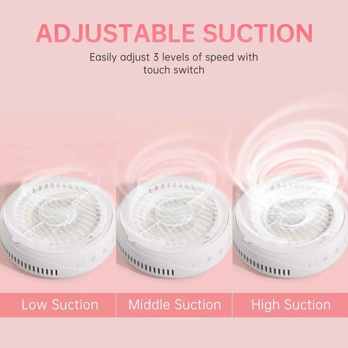 CHRISTINE SHELLY Nail Dust Collector, Cordless Dust Collector Nail Tech, Powerful 4200RPM Vacuum Fan Vent Dust Collector Extractor Dust Suction Machine for Acrylic Nails Polishing, Nail Salon&Home