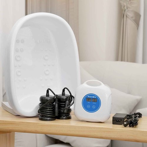 Upgrade Ionic Foot Bath Detox Machine - Ionic Detox Foot Bath, Foot Detox Machine, Touch ON/OFF, LCD & Timer for Home Use Beauty Salon with Tub (2 Arrays,10 Tub Liners)
