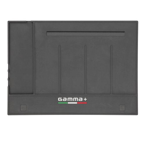 GAMMA+ Professional Barber Appliance Magnetic Mat and Station Organizer, Anti-Slip, Durable Heat Resistant Silicone, Hair Styling Tools, Black