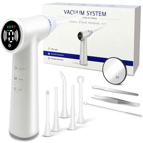 Tonsil Stone Remover Tool with 6-Level Suction for Bad Breath Prevention Tonsil Stone Vacuum Removal Kit