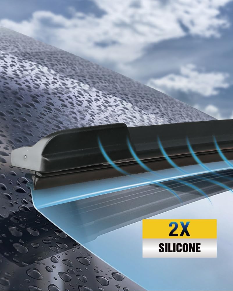 5 PLUS® Silicone 22 Inch Wiper Blades 2 Pack Replacement For CHEVY Silverado 2013-2008 Tahoe 2013-2007/GMC Sierra Yukon 2013-2008, Automotive Replacement Windshield Wipers With Water Repellent