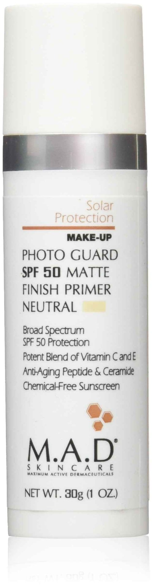 M.A.D SKINCARE SOLAR PROTECTION: Photo Guard SPF 50 Matte Finish Primer: Neutral - 30g