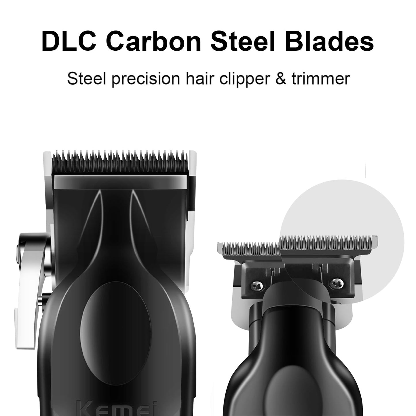 KEMEI Hair Clipper and Trimmer Set Professional Cordless Hair Clipper for Men Electric Beard Trimmers Barber Hair Cuttings Kit, T Blade Trimmers for Men, KM-2296，KM-2299