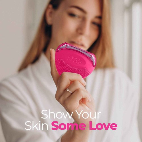 Pop Sonic Strawberry 3 in 1 Skin Exfoliating Cleanser Clean Massage Exfoliate - Pink