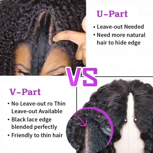 Ainmeys Curly V Part Wigs Kinky curly V Shape Wigs for Black Women No Leave Out Upgrade U Part Wigs Glueless Full Head Clip In Half Wigs(22IN 180% Density)