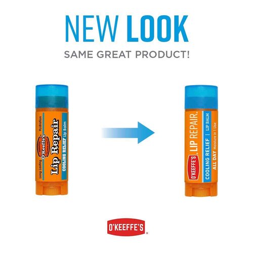 O'Keeffe's Cooling Relief Lip Repair Lip Balm for Dry, Cracked Lips, Stick, (Pack of 8)