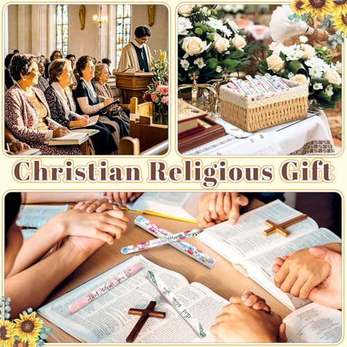 10 Pack Christian Gifts for Women Bulk Bible Verse Crystal Glass Nail File for Natural Nails with Case Double Sided Church Floral Scripture Glass File Christian Religious Gift for Women Adults
