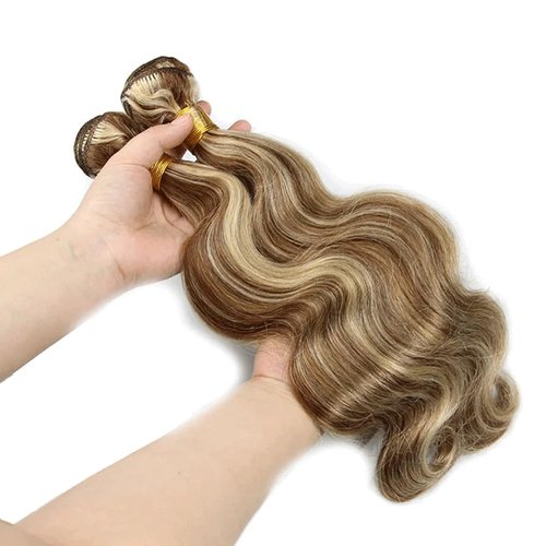 18 18 18 Inch Ombre Bundles P4613 Body Wave Human Hair Bundle Two Tone Color 4 Brown Mixed With 613 Body Wave Bundles Highlgiht Blonde Bundle For Black Women