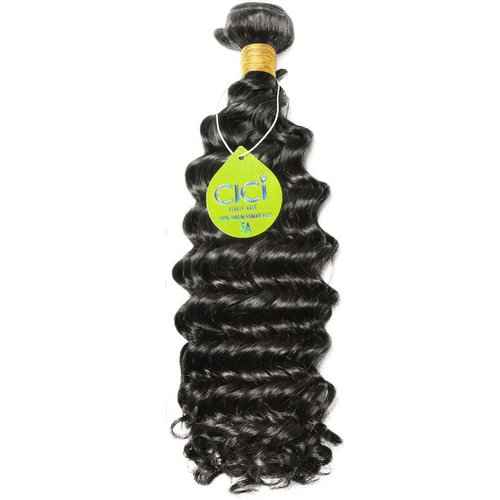 CICI Beauty 5A Grade Brazilian Virgin Deep Wave, 1 Bundle Natural Color Raw Unprocessed 100% Human Hair Virgin Deep Wave Hair Weave Size 22 Inches