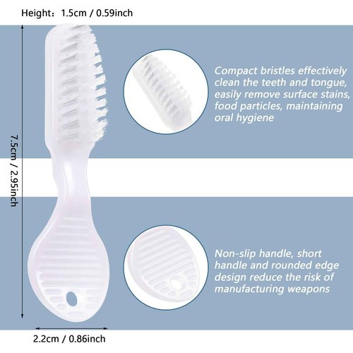 Nuogo 500 Pieces Mini Toothbrush Bulk Disposable Toothbrushes Thumbprint Individually Packaged Security Toothbrush with Short Handle Soft Bristles Prison Tooth Brush for Camping Travel