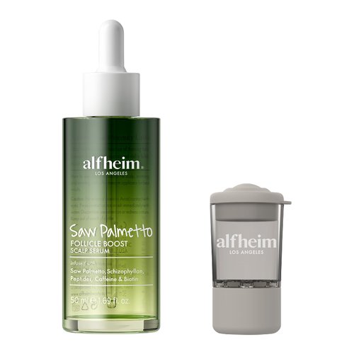 ALFHEIM Saw Palmetto Scalp Serum for Boost Follicle - Infused With Caffeine, Biotin for Thicker Hair - Balance Scalp, Rejuvenate Hair Follicles ＆ Improve Hair Density - 1.69 fl oz + Serum Applicator