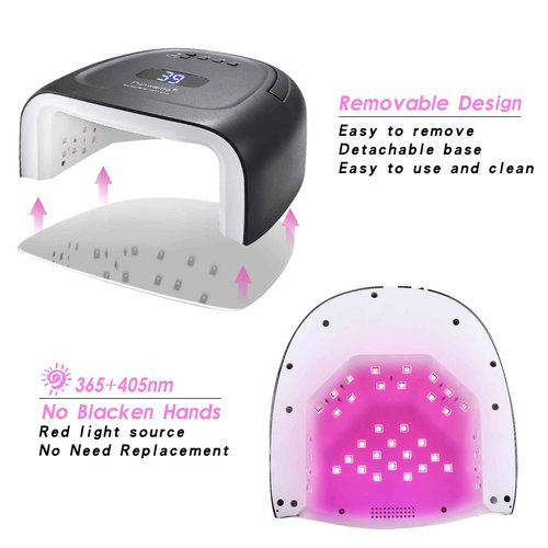 Rechargeable UV Light for Nails, 60w Cordless UV Led Nail Lamp with 42 Red-Light Beads, Automatic Sensor & Portable Nail Dryer, Professional Gel Nail Lights Nail Art Manicure Tools for Gel Polish