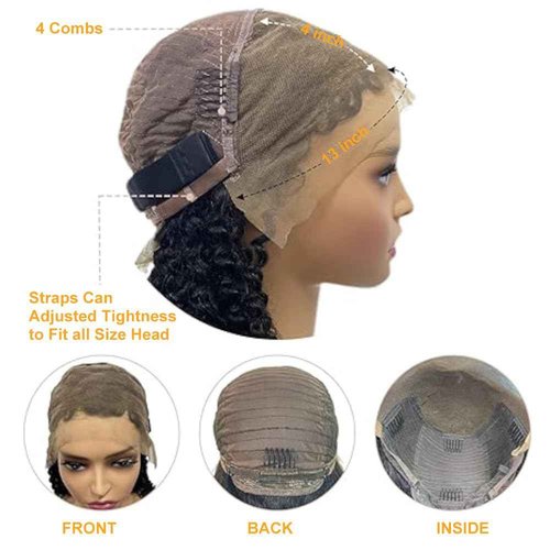 ChicRosa Short Curly Bob Wig Human Hair 13x4 Transparent Lace Frontal Curly Bob Wigs 14 inch 180% Density for Black Women with Preplucked Baby Hair